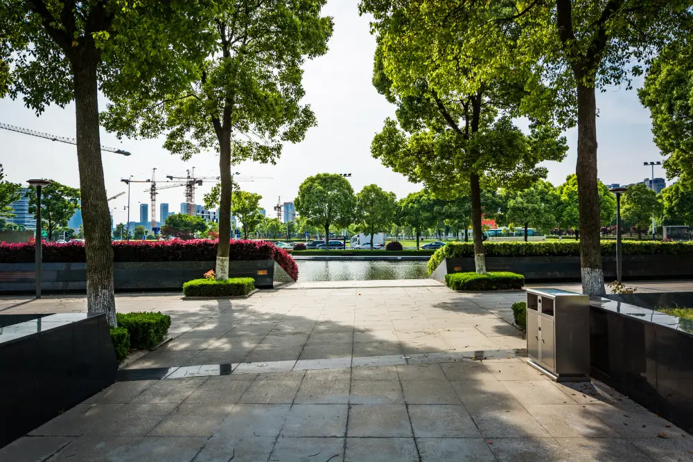 public-square-with-empty-road-floor-downtown